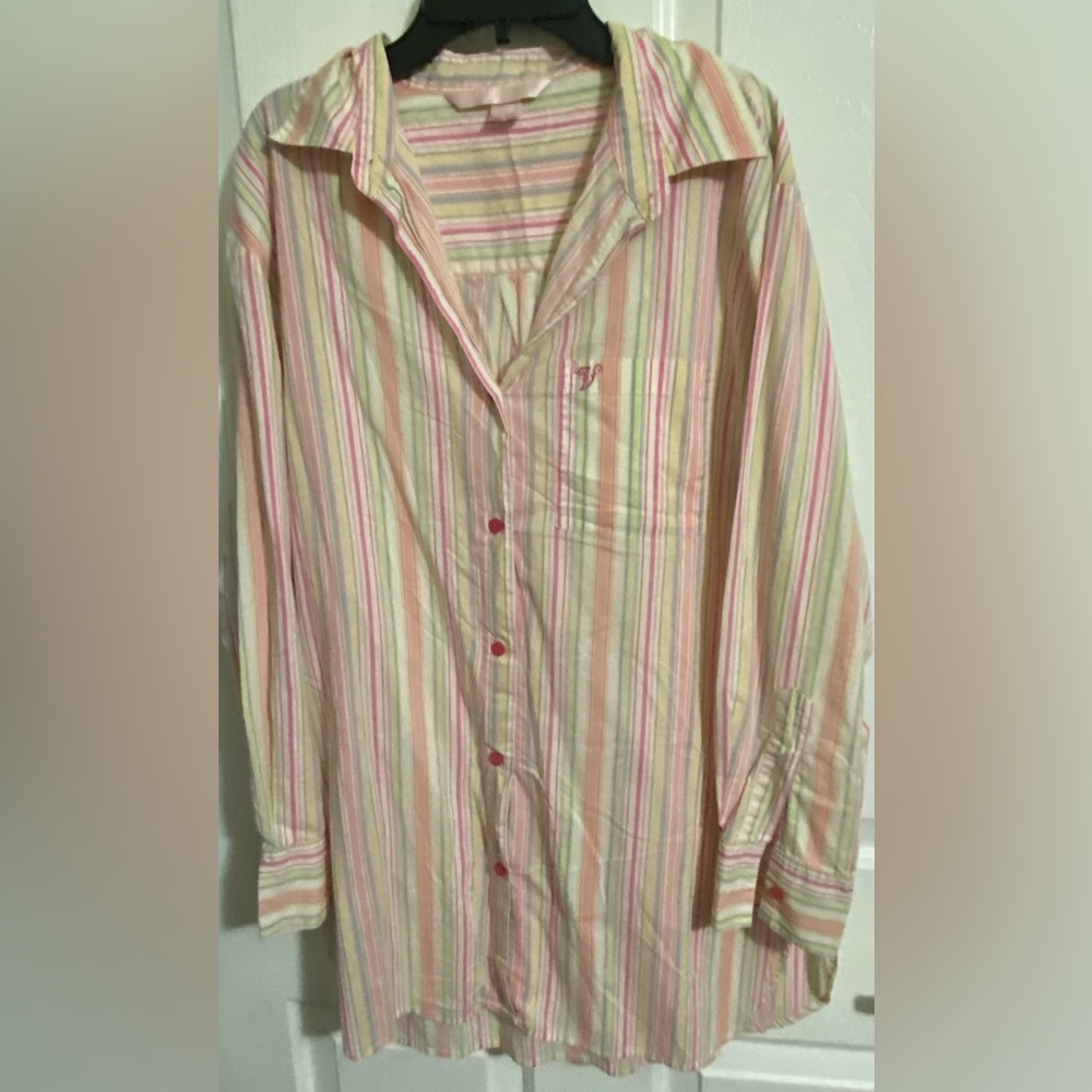 VICTORIAS SECRET WOMENS STRIPED NIGHTSHIRT